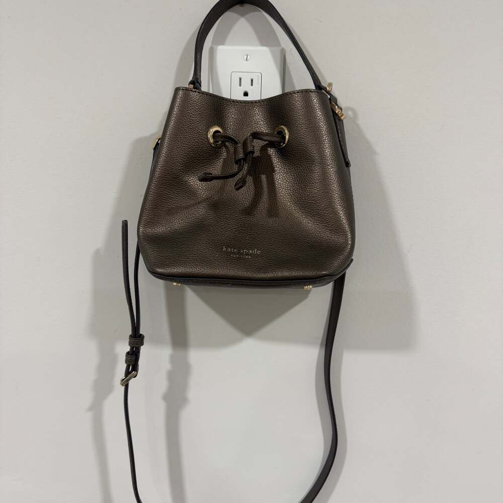 Kate Spade Eva Small Metallic Bucket Crossbody Bag